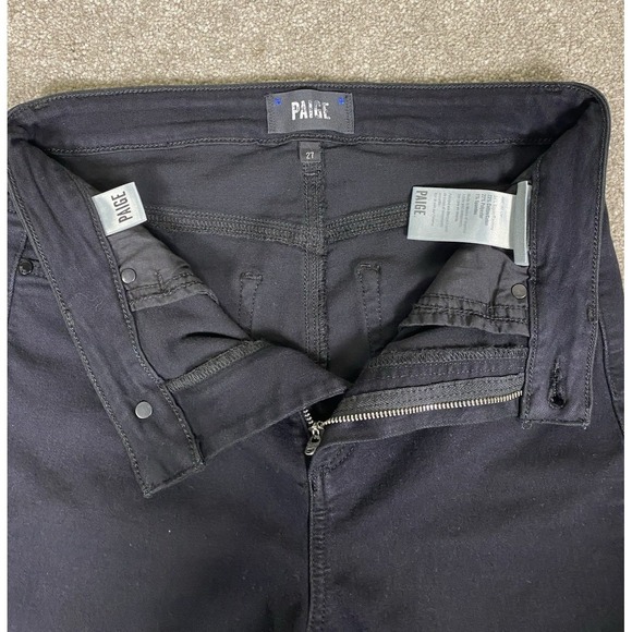 Paige Gemma High Waist Cigarette Leg Stretch Jeans Black Size 27 - Picture 8 of 11